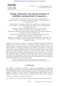 Design, fabrication and characterization of indeﬁnite metamaterials of nanowires B J