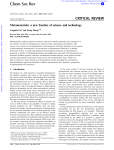 Metamaterials: a new frontier of science and technology Chem. Soc. Rev 40