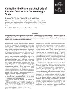 Controlling the Phase and Amplitude of Plasmon Sources at a Subwavelength Scale