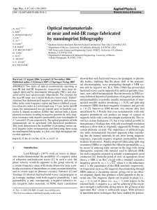 Optical metamaterials at near and mid-IR range fabricated by nanoimprint lithography