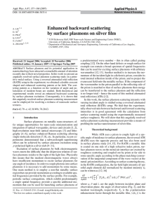 Enhanced backward scattering by surface plasmons on silver film Applied Physics A