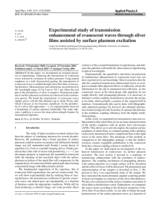 Experimental study of transmission enhancement of evanescent waves through silver