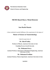 MEMS Based Heavy Metal Detector Inas Raafat Ramsis