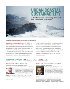 URBAN COASTAL SUSTAINABILITY A Northeastern University Research and Education Initiative