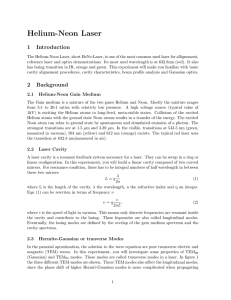 Helium-Neon Laser 1 Introduction