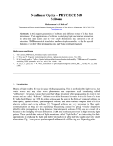 Nonlinear Optics – PHYC/ECE 568 Solitons  Mohammad Ali Shirazi