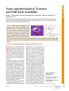 Nano-optomechanical Actuator and Pull-Back Instability