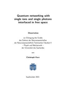 Quantum networking with single ions and single photons interfaced in free space