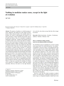 Nothing in medicine makes sense, except in the light of evolution REVIEW