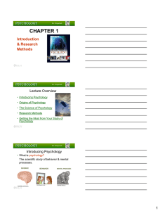 CHAPTER 1 Introduction &amp; Research Methods