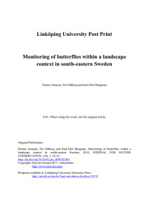 Linköping University Post Print Monitoring of butterflies within a landscape