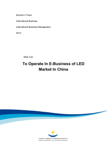 To Operate In E-Business of LED Market In China  International Business