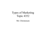 Types of Marketing Topic 4352 Mr. Christensen
