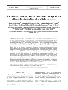 Variation in marine benthic community composition allows discrimination of multiple stressors