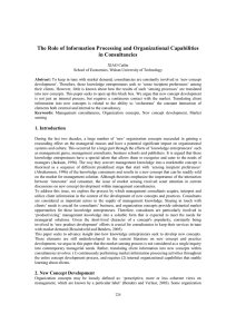 The Role of Information Processing and Organizational Capabilities in Consultancies