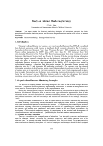 Study on Internet Marketing Strategy