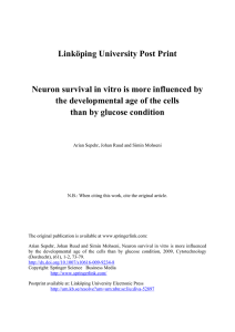 Linköping University Post Print the developmental age of the cells