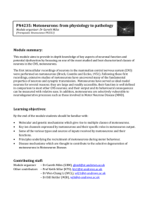 PN4235: Motoneurons: from physiology to pathology Module summary: