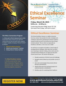 Ethical Excellence Seminar Ethical Excellence Seminar