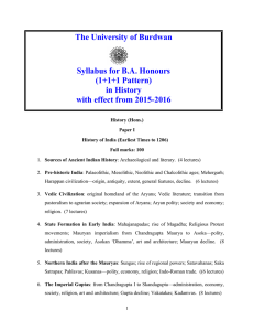 The University of Burdwan Syllabus for B.A. Honours (1+1+1 Pattern) in History