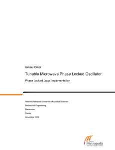 Tunable Microwave Phase Locked Oscillator Ismael Omar Phase Locked Loop Implementation