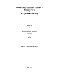 Proposed syllabus and Scheme of Examination B.A (Honors) History