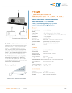 PT420 Cable Actuated Sensor Instrument Grade • 4..20mA / 0..20mA