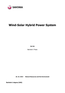 Wind-Solar Hybrid Power System  Jin Fei Bachelor’s degree (UAS)