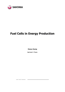 Fuel Cells in Energy Production  Xiaoyu Huang Bachelor’s Thesis