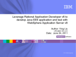 Leverage Rational Application Developer v8 to WebSphere Application Server v8