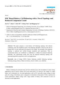 energies SOC Based Battery Cell Balancing with a Novel Topology and