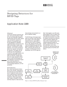 Designing Detectors for RF/ID Tags Application Note 1089 Abstract