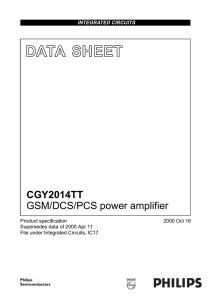 DATA  SHEET CGY2014TT GSM/DCS/PCS power amplifier Product specification