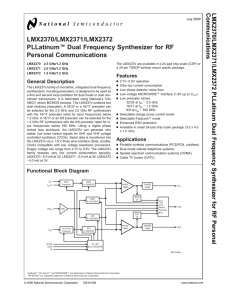 LMX2370/LMX2371/LMX2372 PLLatinum Dual Frequency Synthesizer for RF Personal Communications