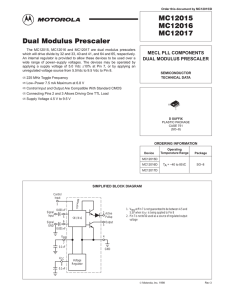 MC12015 MC12016 MC12017 Dual Modulus Prescaler