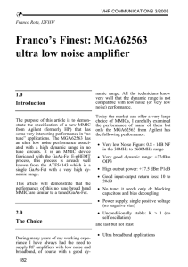 Franco’s Finest: MGA62563 ultra low noise amplifier 1.0