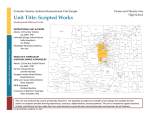 Unit Title: Scripted Works  Colorado Teacher-Authored Instructional Unit Sample