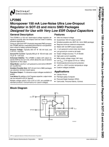 LP2985 Micropower 150 mA Low-Noise Ultra Low-Dropout