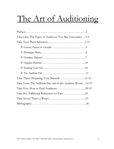 The Art of Auditioning