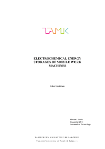 ELECTROCHEMICAL ENERGY STORAGES OF MOBILE WORK MACHINES