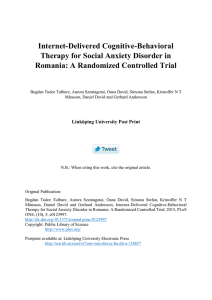 Internet-Delivered Cognitive-Behavioral Therapy for Social Anxiety Disorder in