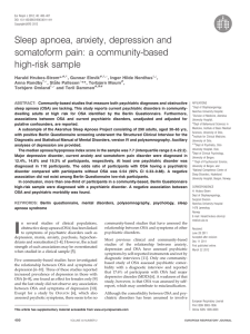 Sleep apnoea, anxiety, depression and somatoform pain: a community-based high-risk sample
