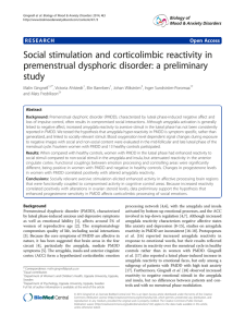 Social stimulation and corticolimbic reactivity in premenstrual dysphoric disorder: a preliminary study