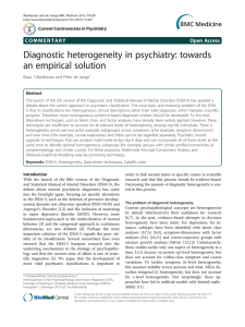 Diagnostic heterogeneity in psychiatry: towards an empirical solution Open Access