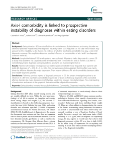 Axis-I comorbidity is linked to prospective Open Access