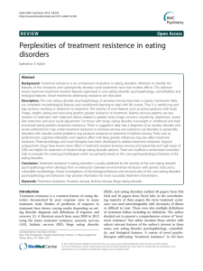 Perplexities of treatment resistence in eating disorders Open Access