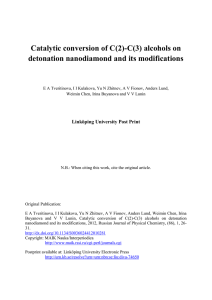 Catalytic conversion of C(2)-C(3) alcohols on detonation nanodiamond and its modifications