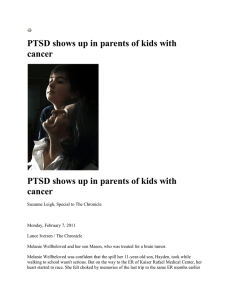 PTSD shows up in parents of kids with cancer