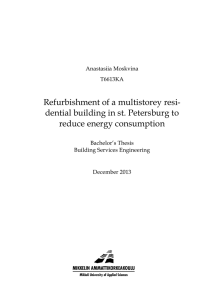 Refurbishment of a multistorey resi- dential building in st. Petersburg to