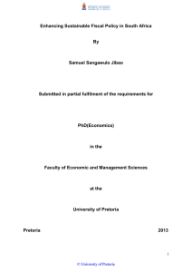 Enhancing Sustainable Fiscal Policy in South Africa  By Samuel Sangawulo Jibao